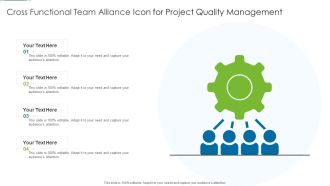 Cross Functional Team Alliance Icon For Project Quality Management Slides PDF