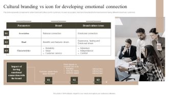 Cultural Branding Vs Icon For Developing Emotional Connection Structure PDF