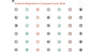 Cultural Integration In Company Icons Slide Ppt PowerPoint Presentation Slides Slideshow PDF