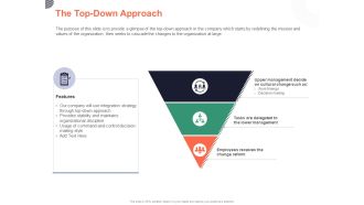 Cultural Integration In Company The Top Down Approach Ppt PowerPoint Presentation Icon Aids PDF