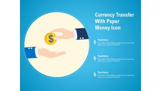 Currency Transfer With Paper Money Icon Ppt PowerPoint Presentation File Visual Aids PDF