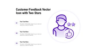 Customer Feedback Vector Icon With Two Stars Ppt PowerPoint Presentation Show Gallery