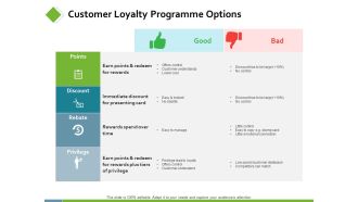 Customer Loyalty Programme Options Ppt PowerPoint Presentation Pictures Topics