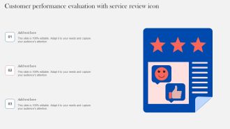 Customer Performance Evaluation With Service Review Icon Clipart PDF
