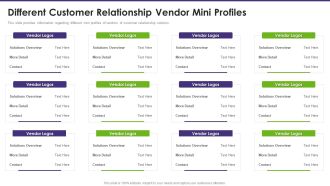 Customer Relationship Management Different Customer Relationship Vendor Mini Profiles Infographics PDF