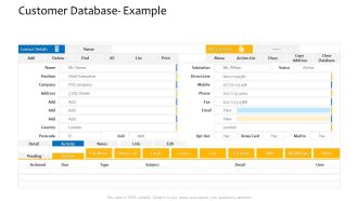 Customer Relationship Management Procedure Customer Database Example Topics PDF