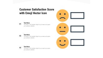 Customer Satisfaction Score With Emoji Vector Icon Ppt PowerPoint Presentation Gallery Diagrams PDF