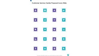 Customer Service Center Proposal Icons Slide One Pager Sample Example Document
