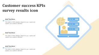 Customer Success KPIS Survey Results Icon Ppt PowerPoint Presentation Model Samples PDF