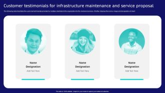 Customer Testimonials For Infrastructure Maintenance And Service Proposal Structure PDF
