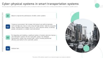 Cyber Physical System To Enhance Cyber Physical Systems In Smart Transportation Systems Icons PDF