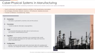 Cyber Physical Systems In Manufacturing Ppt Icon Good PDF