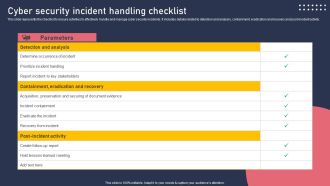 Cyber Security Incident Handling Checklist Information PDF
