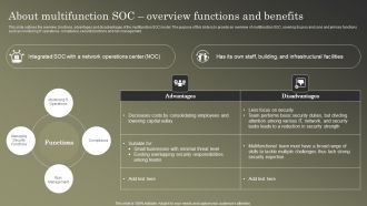 Cybersecurity Operations Cybersecops About Multifunction SOC Overview Functions Microsoft PDF