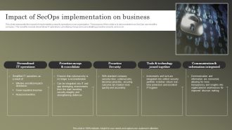 Cybersecurity Operations Cybersecops Impact Of Secops Implementation On Business Guidelines PDF