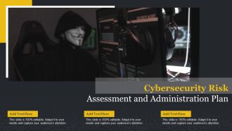 Cybersecurity Risk Assessment And Administration Plan Template PDF