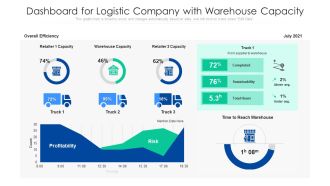 Dashboard For Logistic Company With Warehouse Capacity Ppt Pictures Example File PDF
