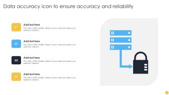 Data Accuracy Icon To Ensure Accuracy And Reliability Template PDF