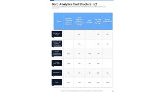 Data Analytics Cost Structure One Pager Sample Example Document