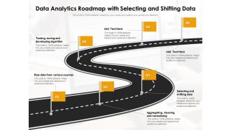 Data Analytics Roadmap With Selecting And Shifting Data Ppt PowerPoint Presentation File Designs PDF