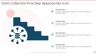 Data Collection Five Step Approaches Icon Portrait PDF