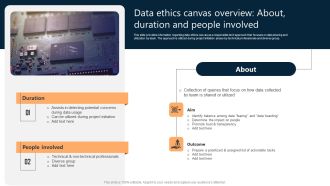 Data Ethics Canvas Overview About Duration And People Involved Ppt Ideas Vector PDF