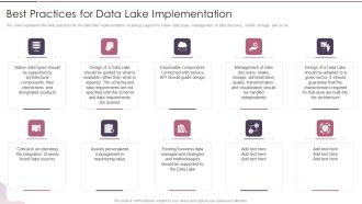 Data Lake Development With Azure Cloud Software Best Practices For Data Lake Implementation Introduction PDF