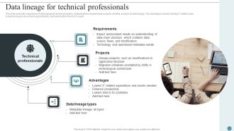 Data Lineage For Technical Professionals Deploying Data Lineage IT Topics PDF