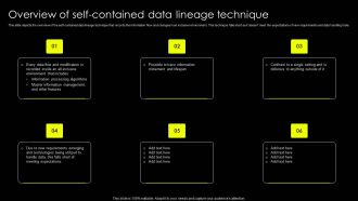 Data Lineage Implementation Overview Of Self Contained Data Lineage Technique Summary PDF