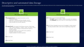 Data Lineage Methods Descriptive And Automated Data Lineage Background PDF
