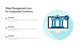 Data Management Icon For Corporate Functions Ppt PowerPoint Presentation File Shapes PDF