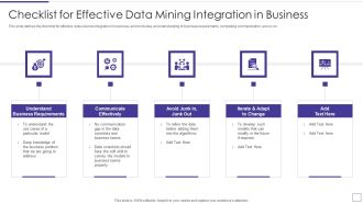 Data Mining Implementation Checklist For Effective Data Mining Integration In Business Structure PDF
