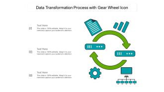 Data Transformation Process With Gear Wheel Icon Ppt PowerPoint Presentation Icon Background Images PDF