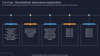 Decentralization App Development Use Case Decentralized Autonomous Organization Structure PDF