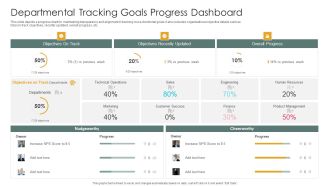 Departmental Tracking Goals Progress Dashboard Diagrams PDF