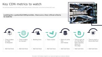 Deploying Content Distribution Network System Key CDN Metrics To Watch Topics PDF