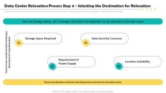 Deploying Data Center Data Center Relocation Process Step 4 Selecting The Destination Summary PDF