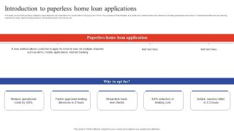 Deployment Of Omnichannel Banking Solutions Introduction To Paperless Home Loan Applications Infographics PDF