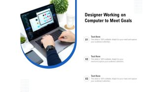 Designer Working On Computer To Meet Goals Ppt PowerPoint Presentation File Visuals PDF