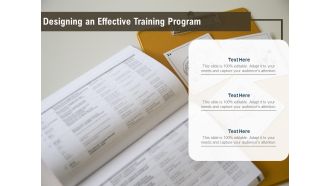 Designing An Effective Training Program Ppt PowerPoint Presentation Model Graphics Template PDF