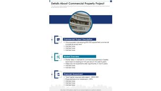 Details About Commercial Property Project One Pager Sample Example Document