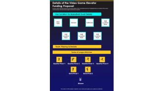 Details Of The Video Game Elevator Funding Proposal One Pager Sample Example Document