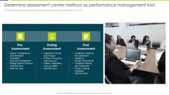 Determine Assessment Center Method As Performance Management Tool Elements PDF