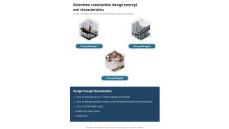 Determine Construction Design Concept And Characteristics One Pager Sample Example Document