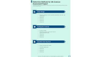 Determine Methods For Life Science Assessment Project One Pager Sample Example Document