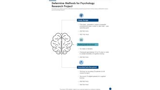 Determine Methods For Psychology Research Project One Pager Sample Example Document