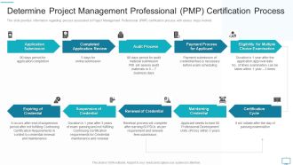 Determine Project Management Professional PMP Certification Process Icons PDF