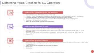 Determine Value Creation For 5G Operators Slides PDF