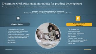 Determine Work Prioritization Ranking For Product Administration Through Agile Playbook Formats PDF
