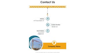 Developing Construction Funding Proposal Contact Us One Pager Sample Example Document